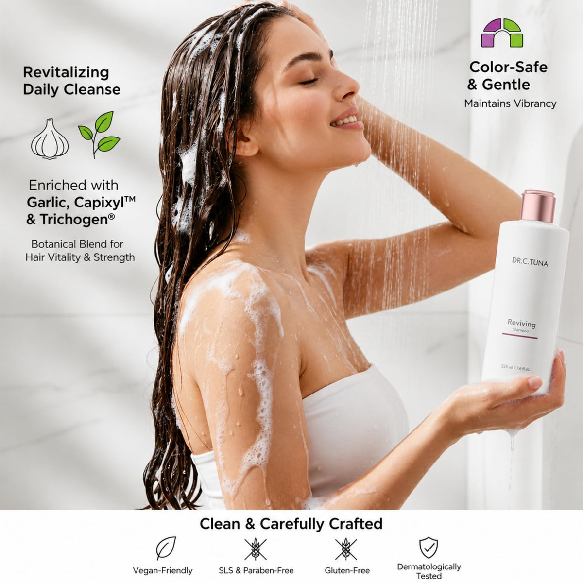 Farmasi Dr C Tuna, Advanced Hair Growth Reviving Hair Shampoo 7.6 fl oz Shampoo Reviving Champú DR. C. TUNA 225ML