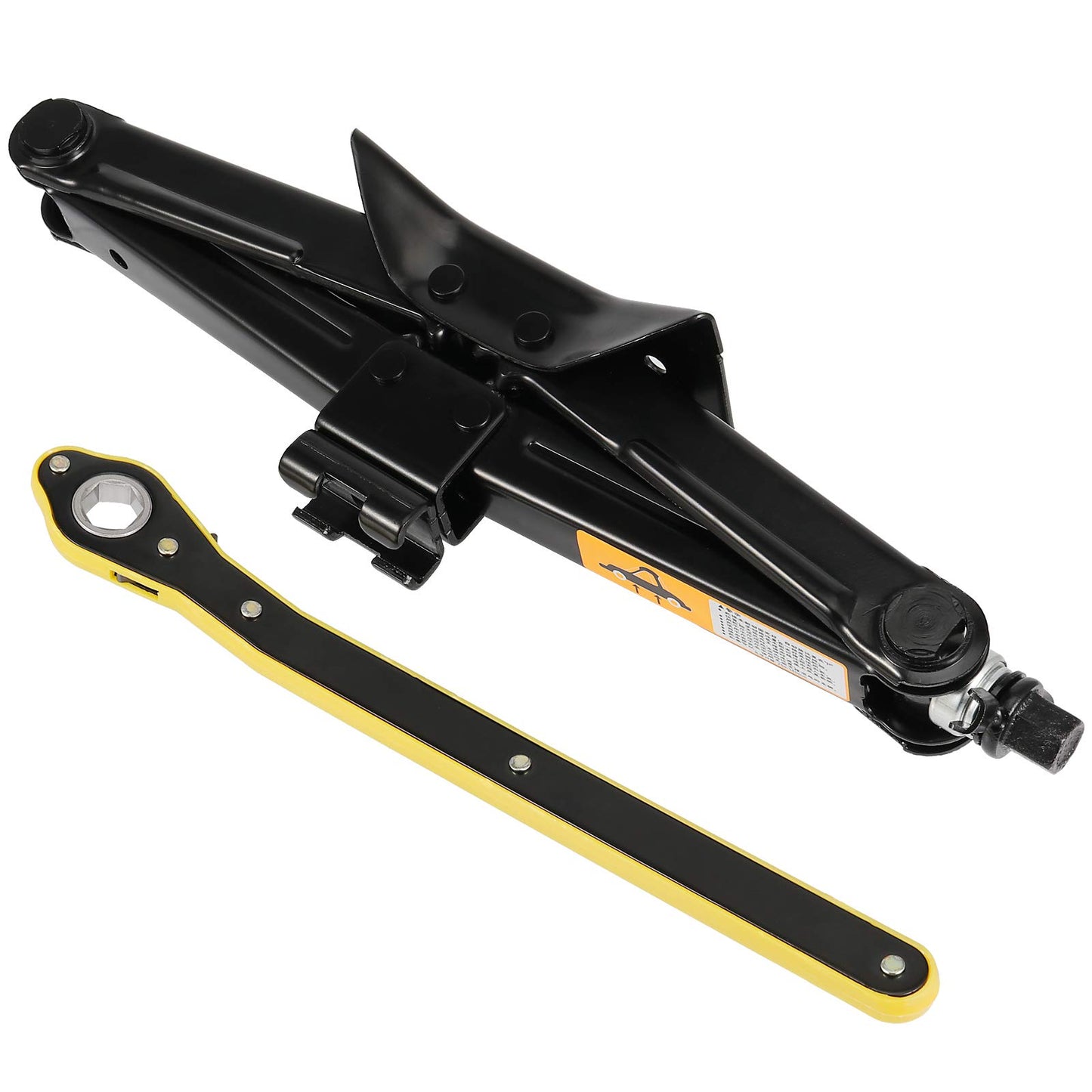 ZEONHAK 2 Paquetes de Gatos de Tijera para Coches, 2 toneladas 4409 Lbs de Capacidad de Carga Pesada con Llave de trinquete, Gato de neumáticos portátil para Coche, camión, sedán, SUV, MPV