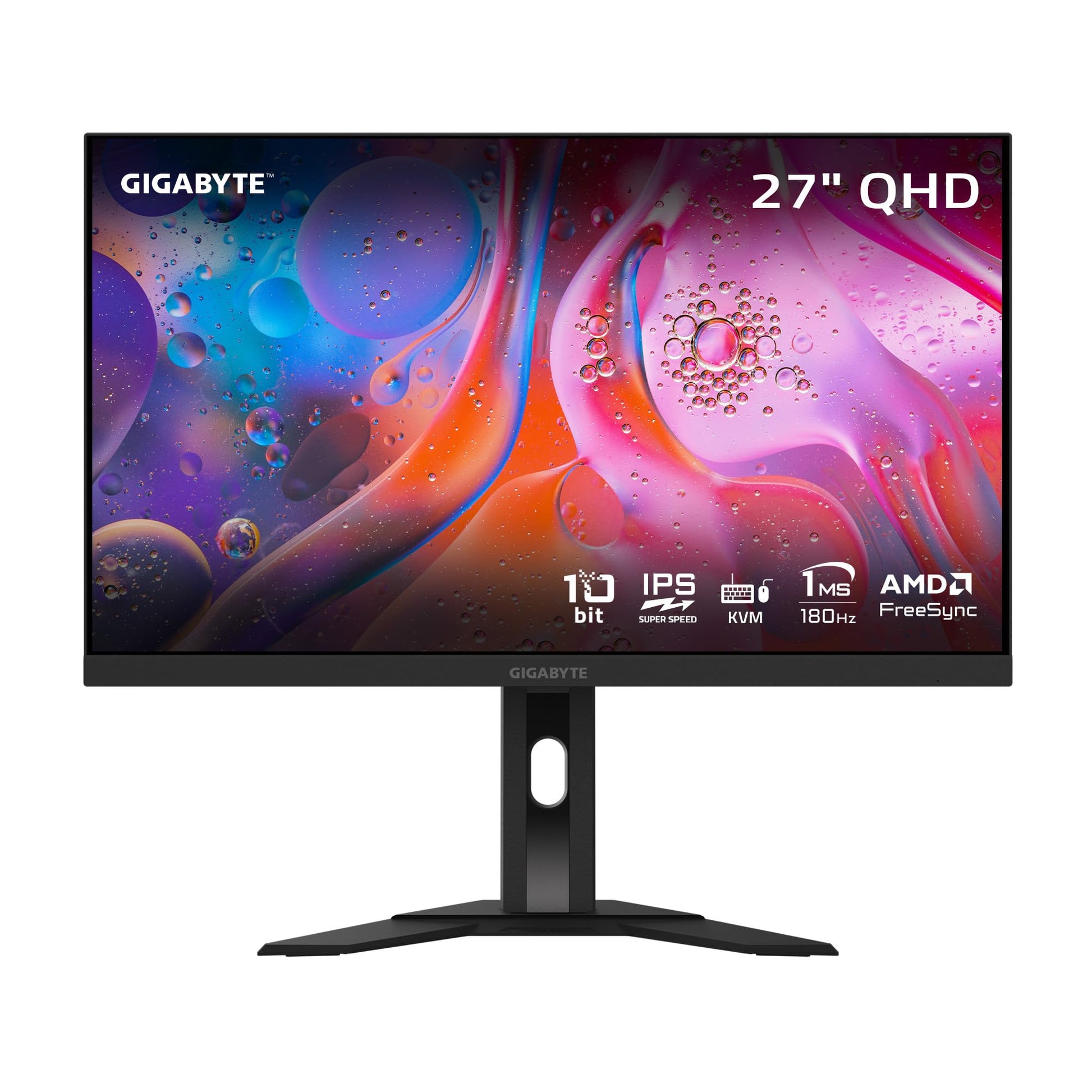 GIGABYTE - M27Q Advanced (US) - Monitor de juegos SS IPS IPS de 27 pulgadas - QHD 2560x1440-180Hz - MPRT de 1 ms - AMD FreeSync - KVM tipo C - HDMI, DP, tipo C - Altura ajustable - Negro