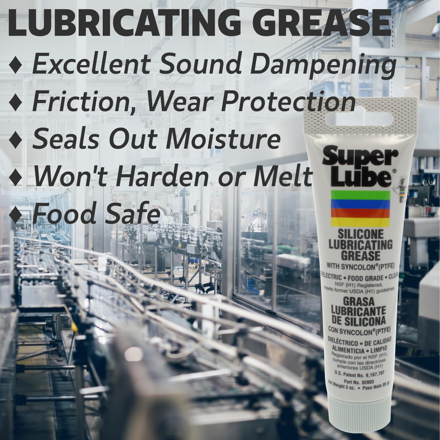 Lubricante de Silicón Super Lube Transparente Blanco con PTFE