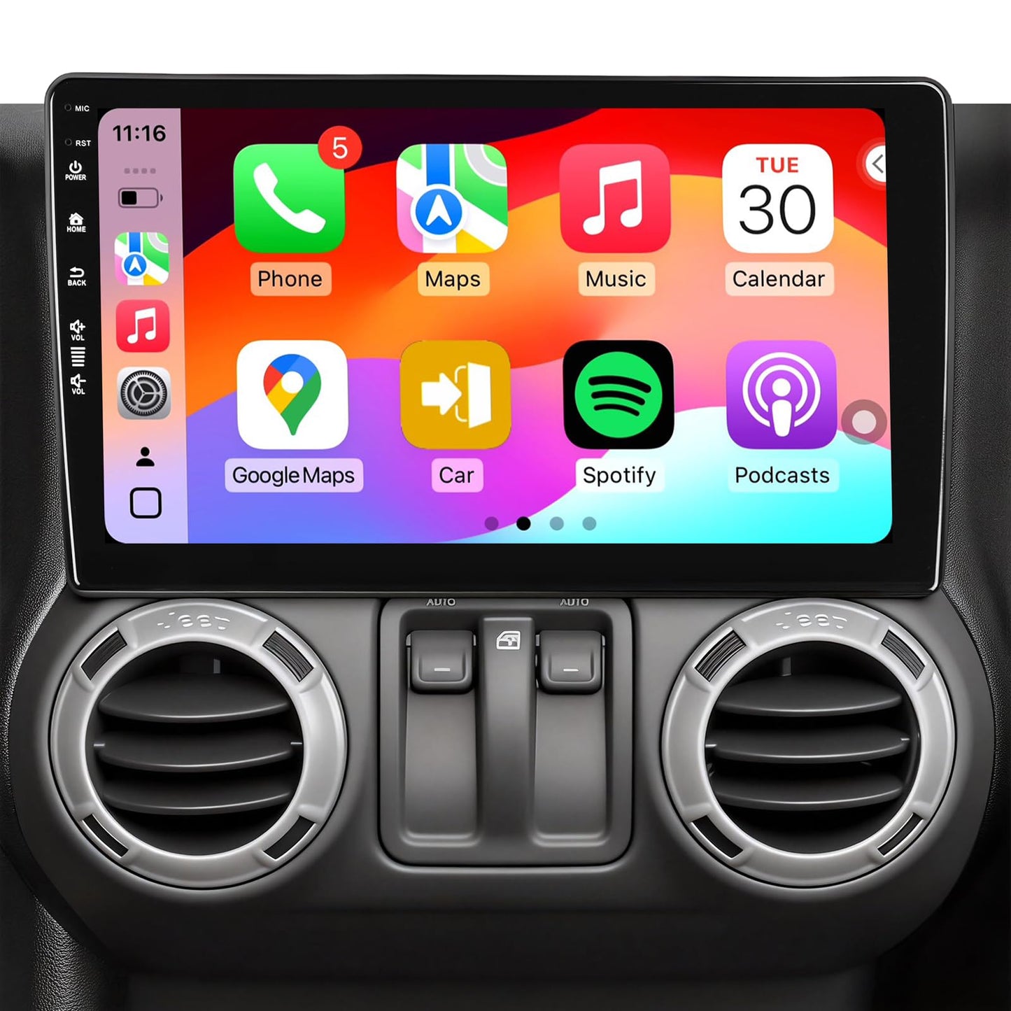 SailingTravel Radio estéreo para Coche para Jeep Wrangler JK 2007-2018 Dodge Ram 2009-2012, Android 13/Pantalla táctil IPS QLED de 10 Pulgadas/Carplay inalámbrico/Android Auto/Bluetooth/
