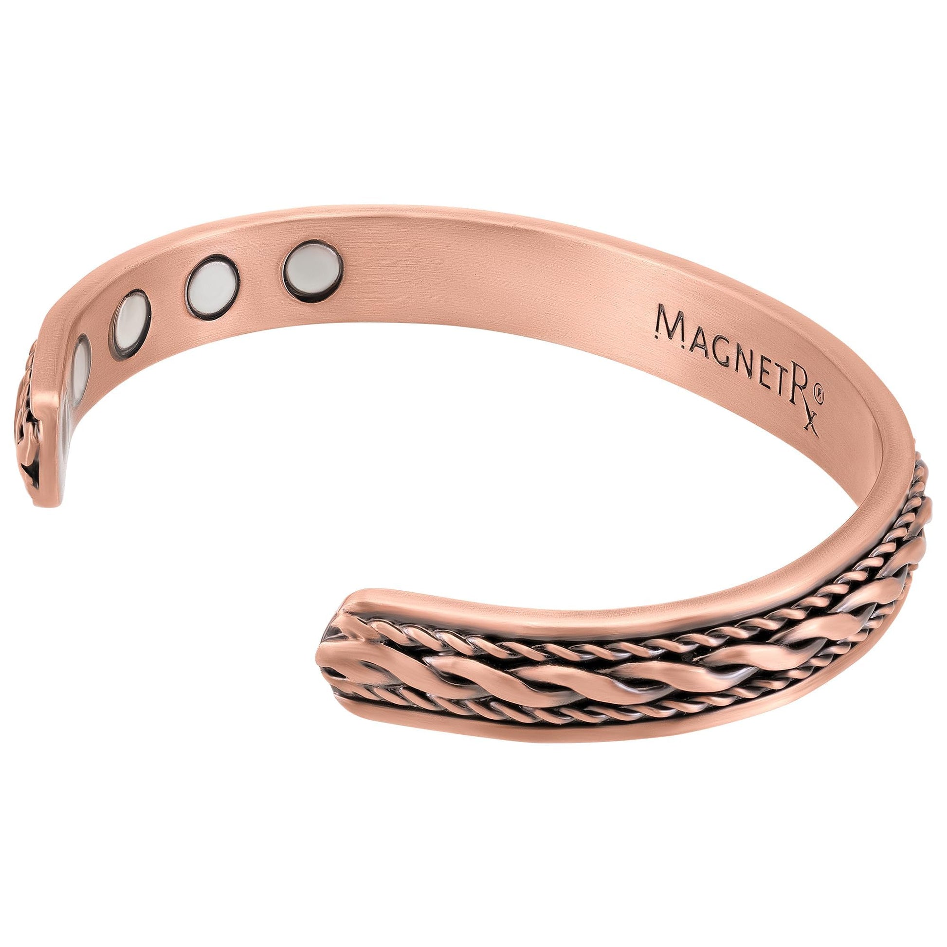 MagnetRX® - Pulsera de cobre para mujer, eficaz 99.9% cobre puro, pulseras de terapia magnética para mujer, pulsera ajustable de cobre (alambre de cobre incrustado)