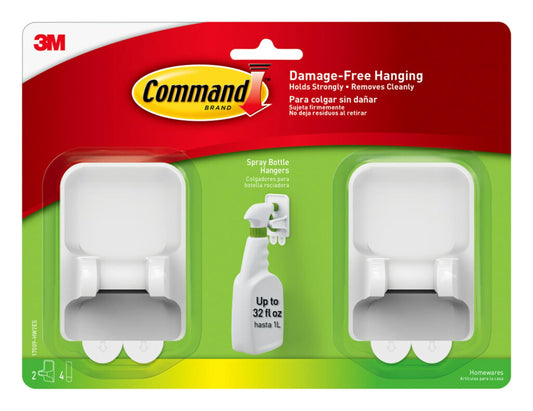 Command 17009-ES - Colgador para botella rociadora, 1 unidad, 2 tiras grandes, 2 Hangers