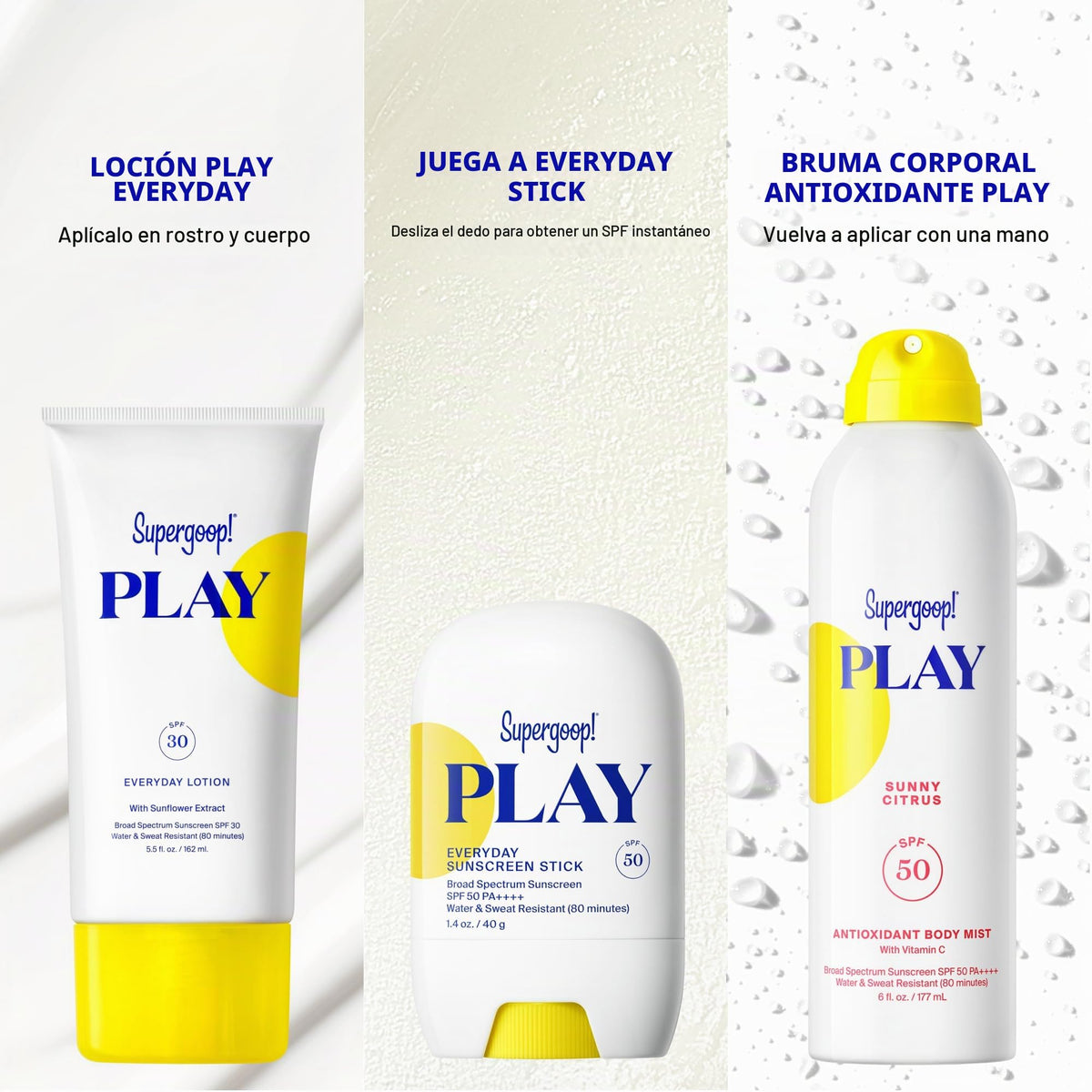 Protector Solar Loción Supergoop PLAY SPF 50 para Mujer