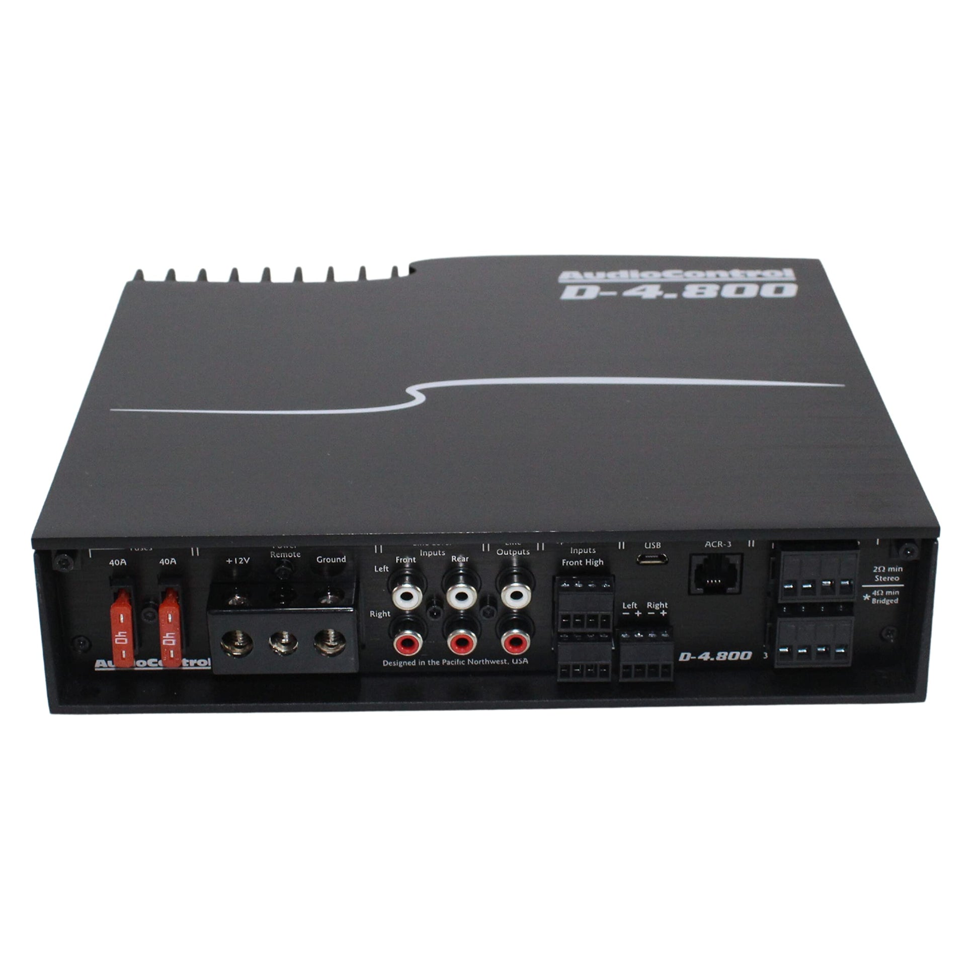 AudioControl D-4.800 Amplificador de alta potencia de 4/3/2 canales con DSP y matriz