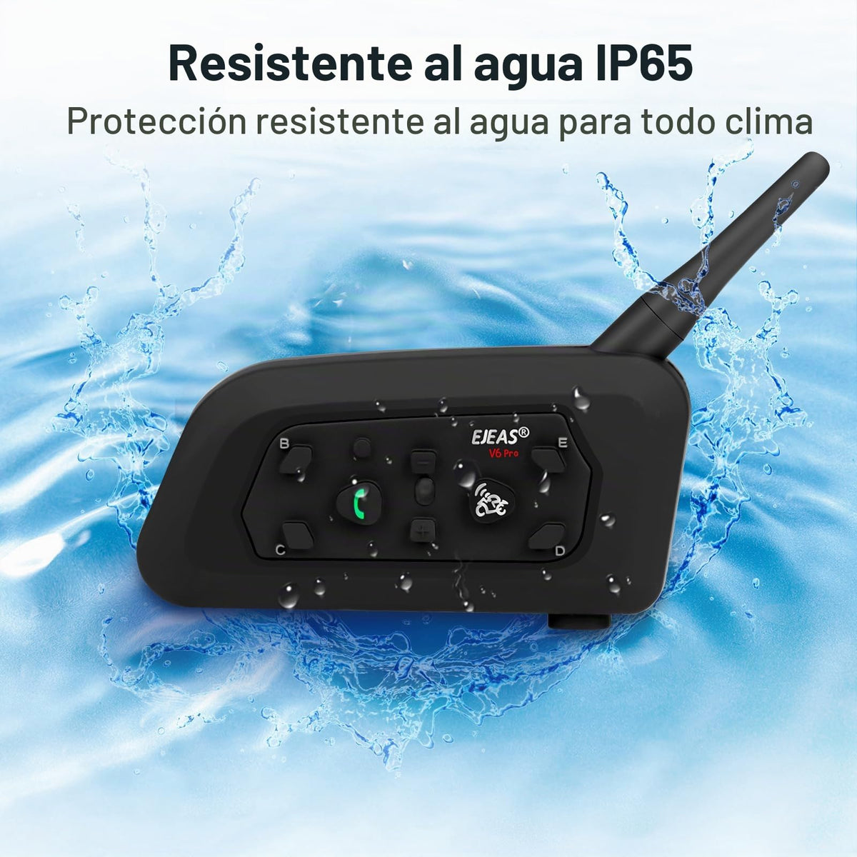 Intercomunicador Bluetooth EJEAS V6C Negro 1200M con Auricular y Brazalete para Árbitros de Fútbol y Deportes (2 Pack)