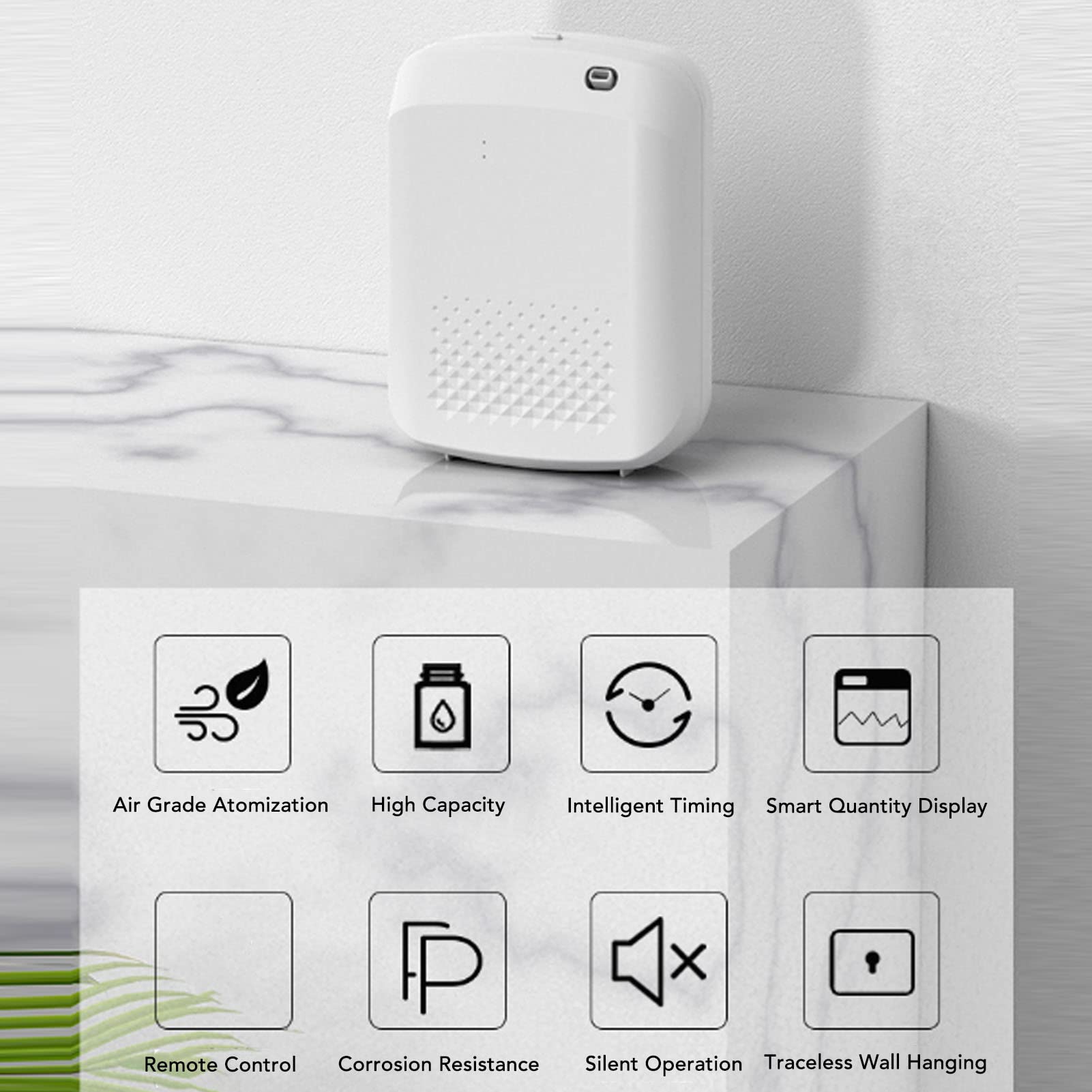 Máquina de Aire con Bluetooth, Aplicación Inteligente, Control Remoto, Difusores de Aceite Esencial sin Agua con Botella de 400 Ml, de Difusión de (Enchufe de EE.