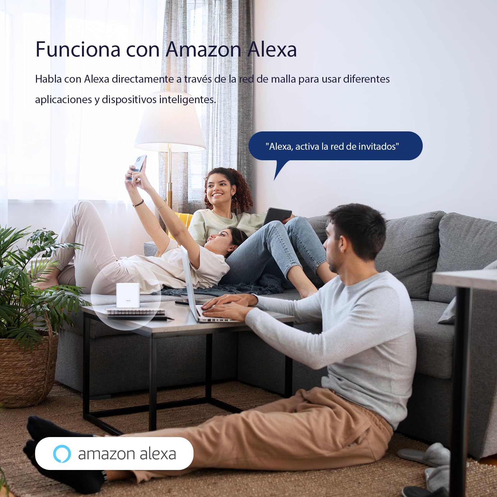 Tenda Nova WiFi Mesh System MW3 - Router WiFi de Malla para Todo el hogar AC1200, hasta 867 Mbps en 5 GHz, Cubre hasta 200 m2, Red de Malla de Doble Banda, Funciona con Alexa, 2-Pack