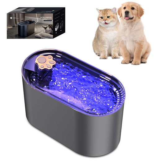 Fuente De Agua RUGNADOO Blanca Silenciosa 3 Litros con Filtro De Algodón y Puerto USB para Mascotas