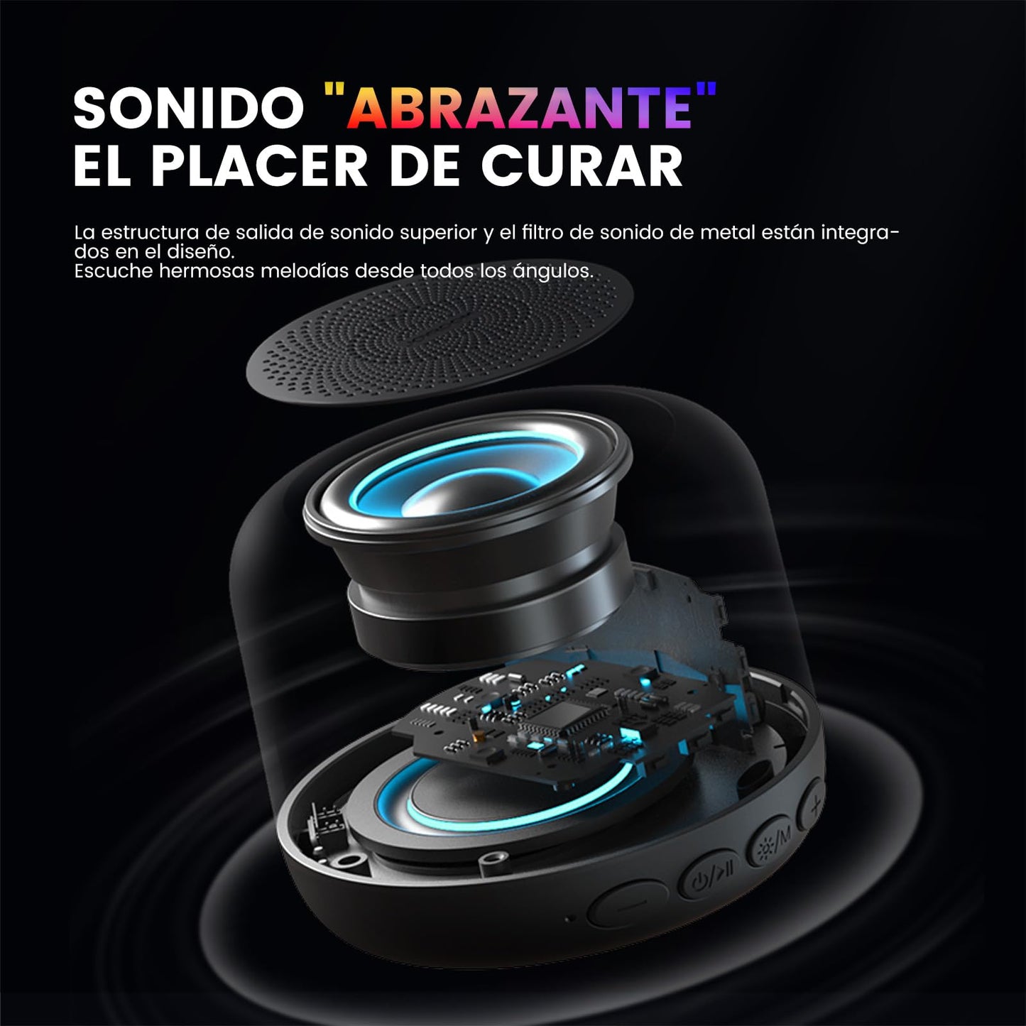 PHILIPS Bocina Bluetooth Portátil, Varias Luces RGB, Bluetooth 5.3 Altavoz Inalámbrico, Sonido Estéreo HD, Bajos Profundos1200Mah Tiempo de Espera Ultralargo, Admite TF/Emparejamiento Dual TWS