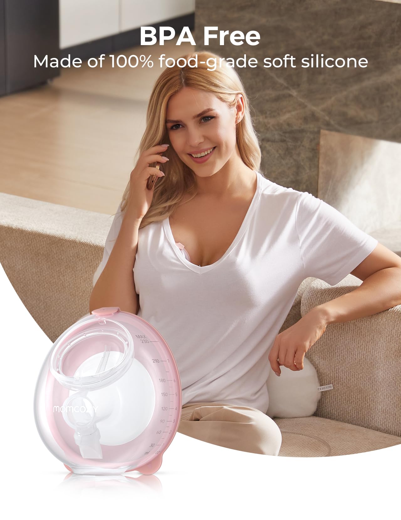 Momcozy Recolector de Leche Original Completo, Solo Compatible con V1 Pro/V2 Pro, 1 Pieza