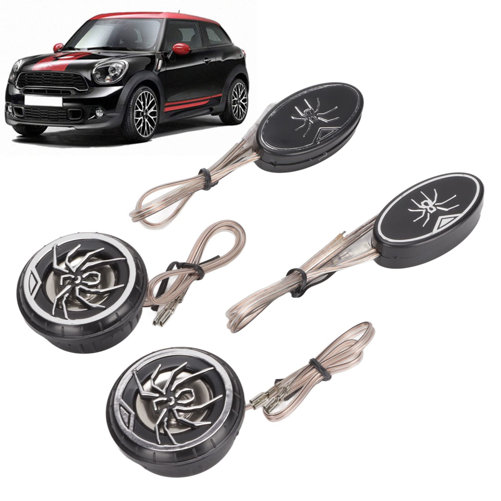 ciciglow Par de Tweeters de Cúpula para Automóvil de 12 V, Altavoz Estéreo Profesional de Alta Fidelidad para Vehículos de 150 W, Altavoz Coaxial para Automóvil, Salida de Alta