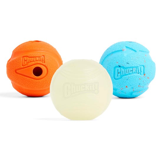 Chuckit! Fetch Medley - Pelotas de Golf (3 Unidades), Multicolor, Medium, 2.5-Inch, 3-Pack