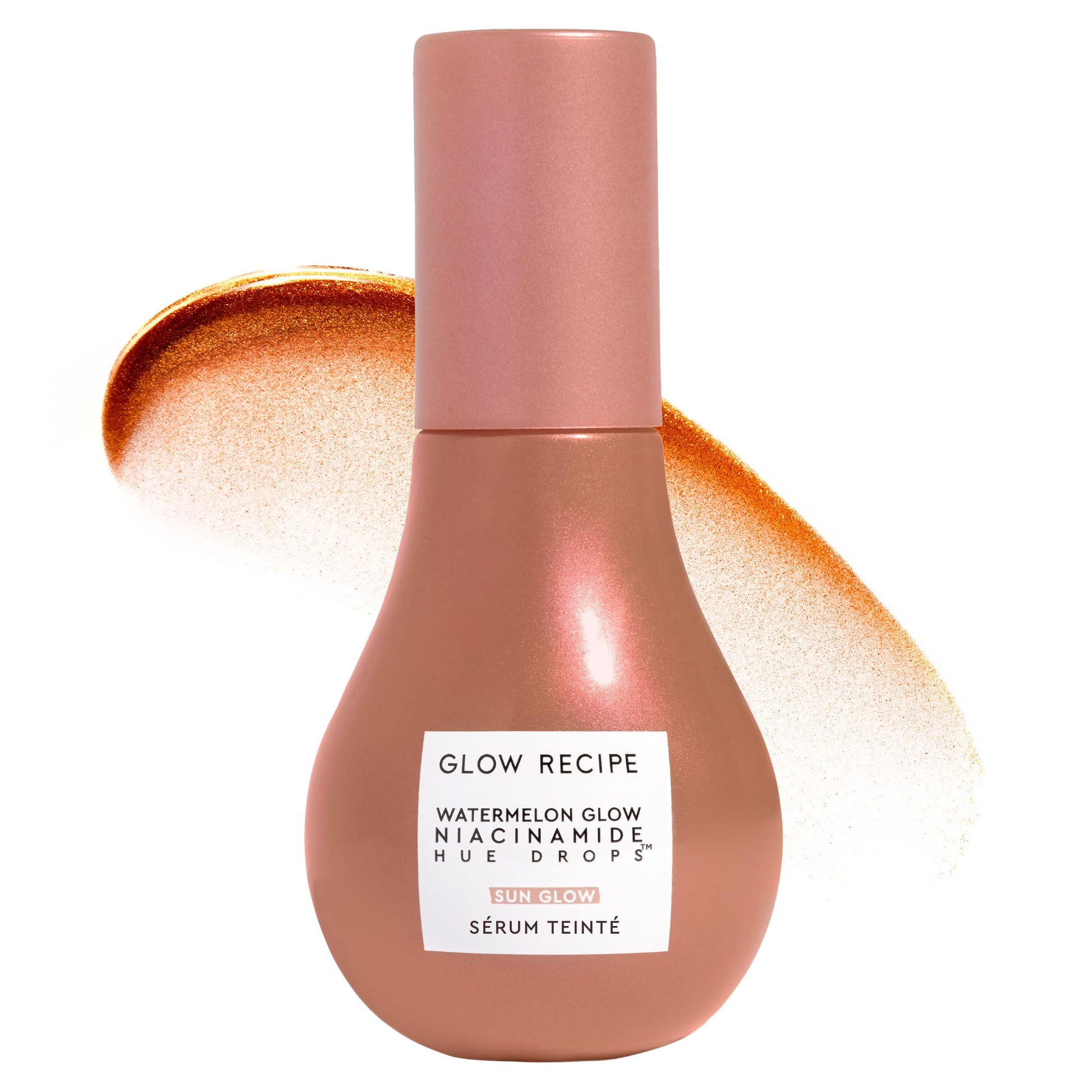 Hue Drops Face Serum Glow Bronzing Drops + Tinted Serum para iluminar e hidratar la piel. Prebase de maquillaje y iluminador para difuminar los poros y lograr un tono de piel uniforme y luminoso.