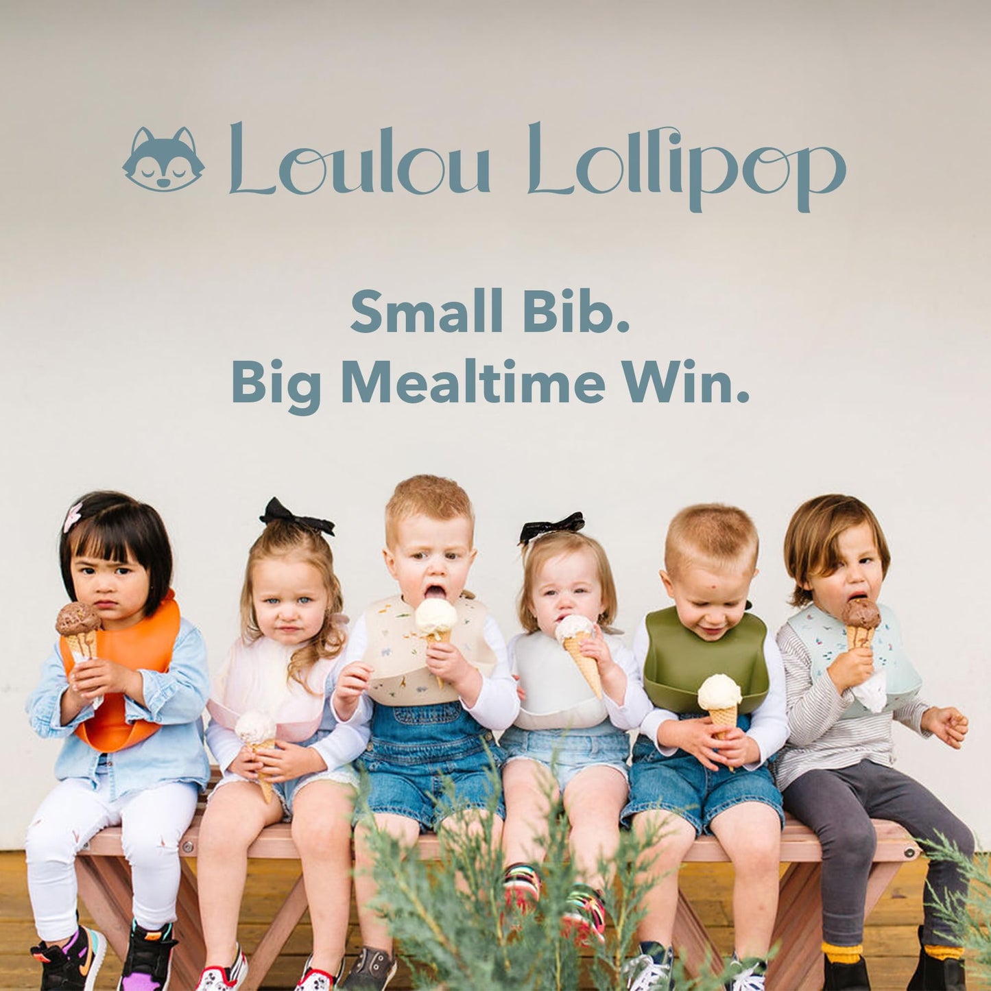 Loulou Lollipop Babero de alimentación de silicona suave e impermeable para bebés y niños pequeños de 3 a 36 meses, fácil de limpiar, ajuste ajustable y bolsa para atrapar todo - Flor blanca