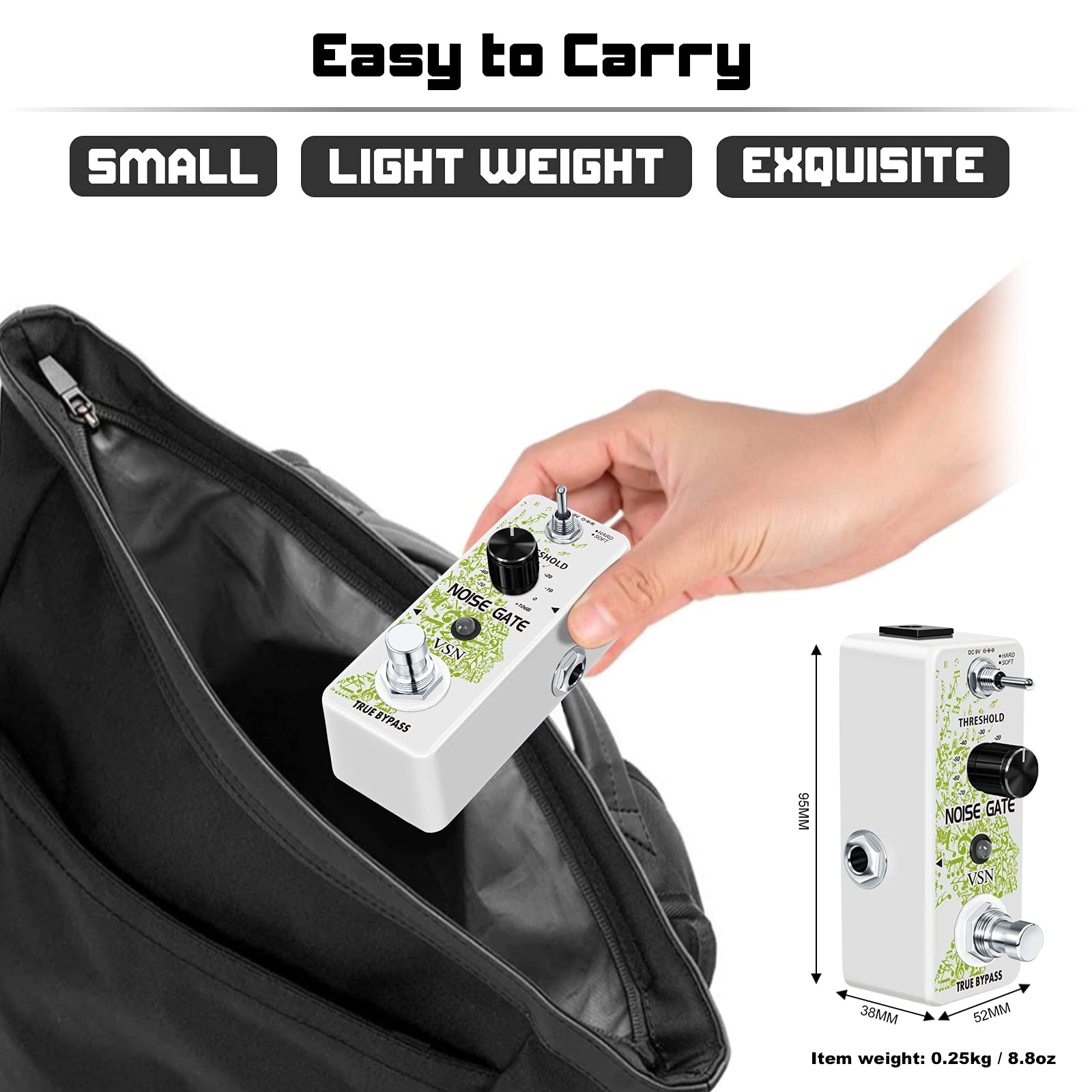 VSN Noise Killer Pedal Noise Gate Suppressor Effect Pedal 2 Modes True Bypass for Electric Guitars LEF-319