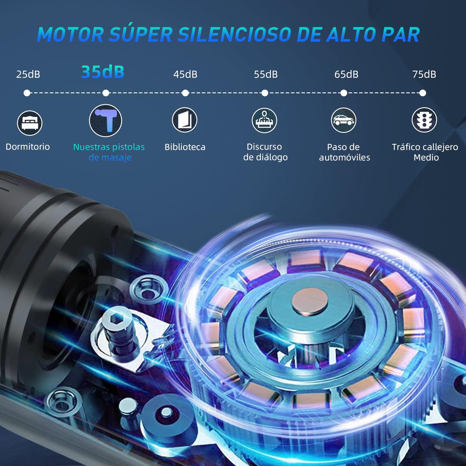YUDSKU Pistola De Masajes,Pistola Masajeadora con 12 Cabezales y 30 Velocidades Ajustables,Masajeadores Eléctrico de Mano con Pantalla LED,Masajeador Muscular Ideal para Hombros,Cuello,Espalda