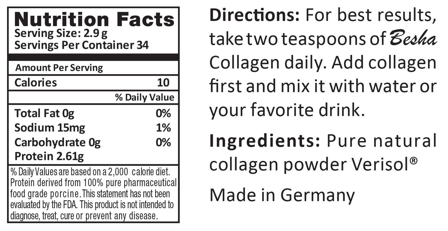 Polvo de Péptidos Bioactivos de Colágeno Verisol Natural Hecho en Alemania