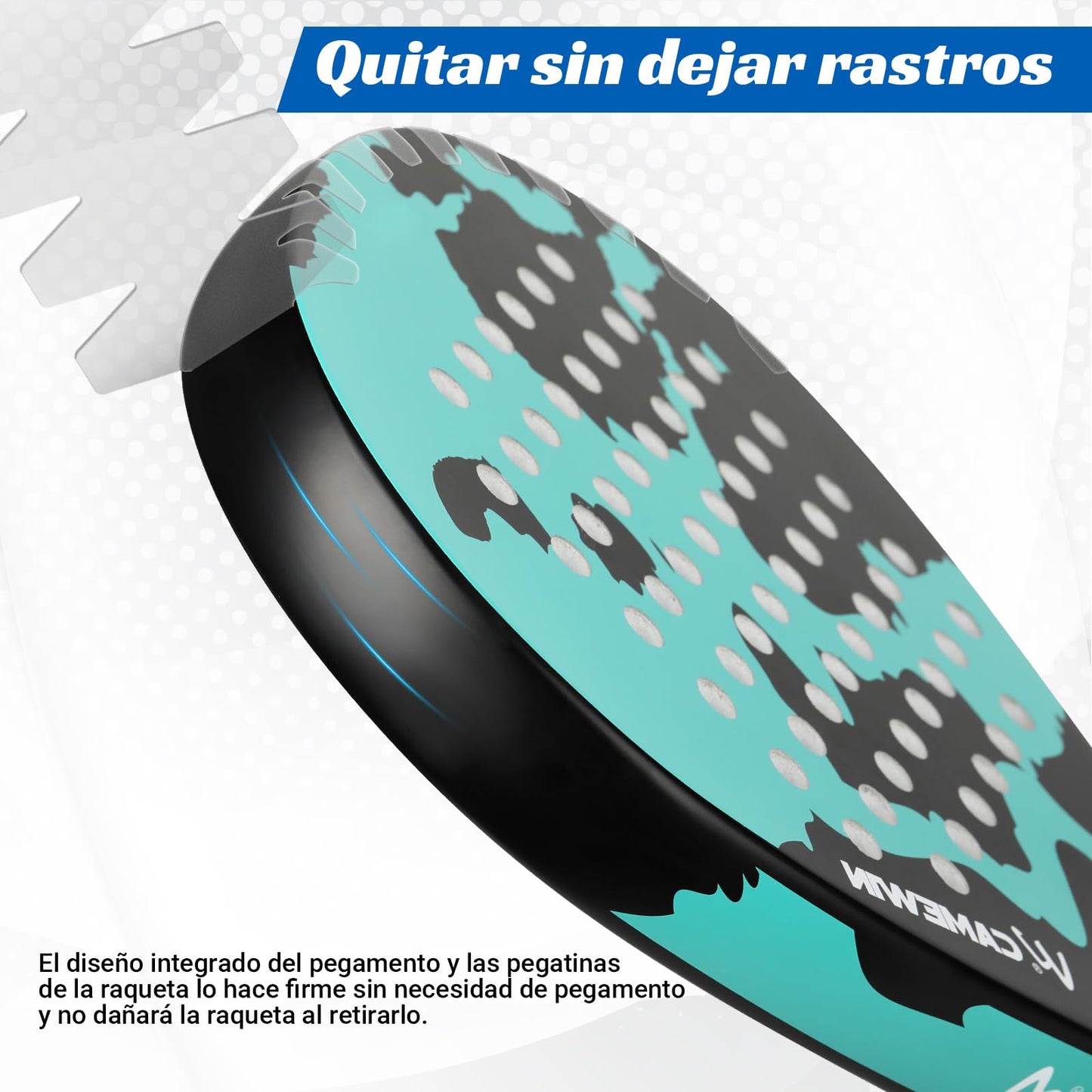 Protector de Pala Padel QMCZLA Transparente con Diseño de Aleta