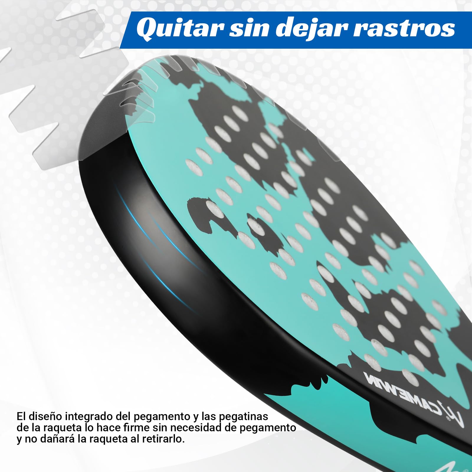 Protector de Pala Padel QMCZLA Transparente con Diseño de Aleta