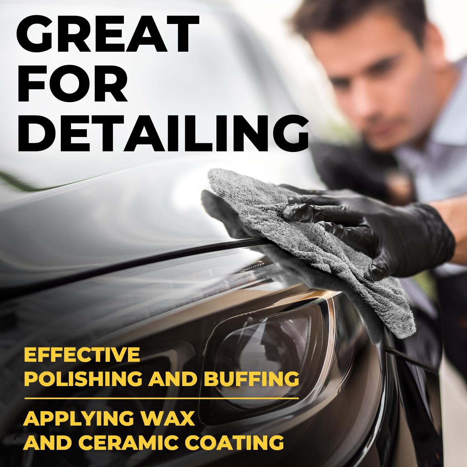 Toallas de Microfibra sin Bordes para Coches 540 g/m² Paquete de 6 Unidades