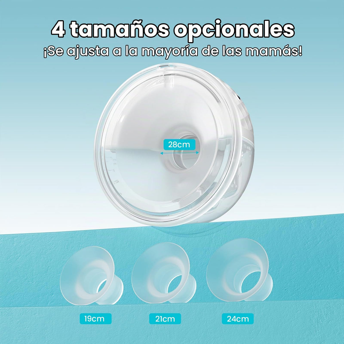 Paruu P10 - Extractor de leche manos libres, 338 mmHg de succión fuerte, bajo ruido, 4 modos y 9 niveles, extractor de leche eléctrico portátil, visualización inteligente, inserción/brida de 19/21/24