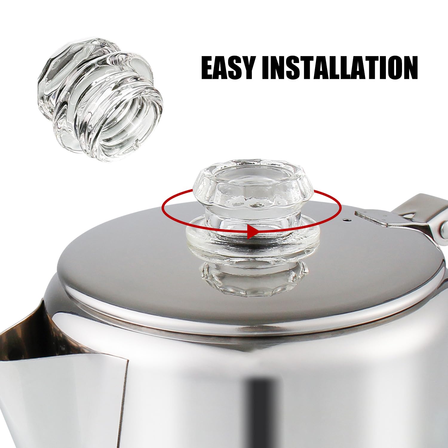 Percolador de Café APOXCON de Vidrio de Borosilicato Resistente al Calor 2 Unidades para Camping y Percolador Eléctrico