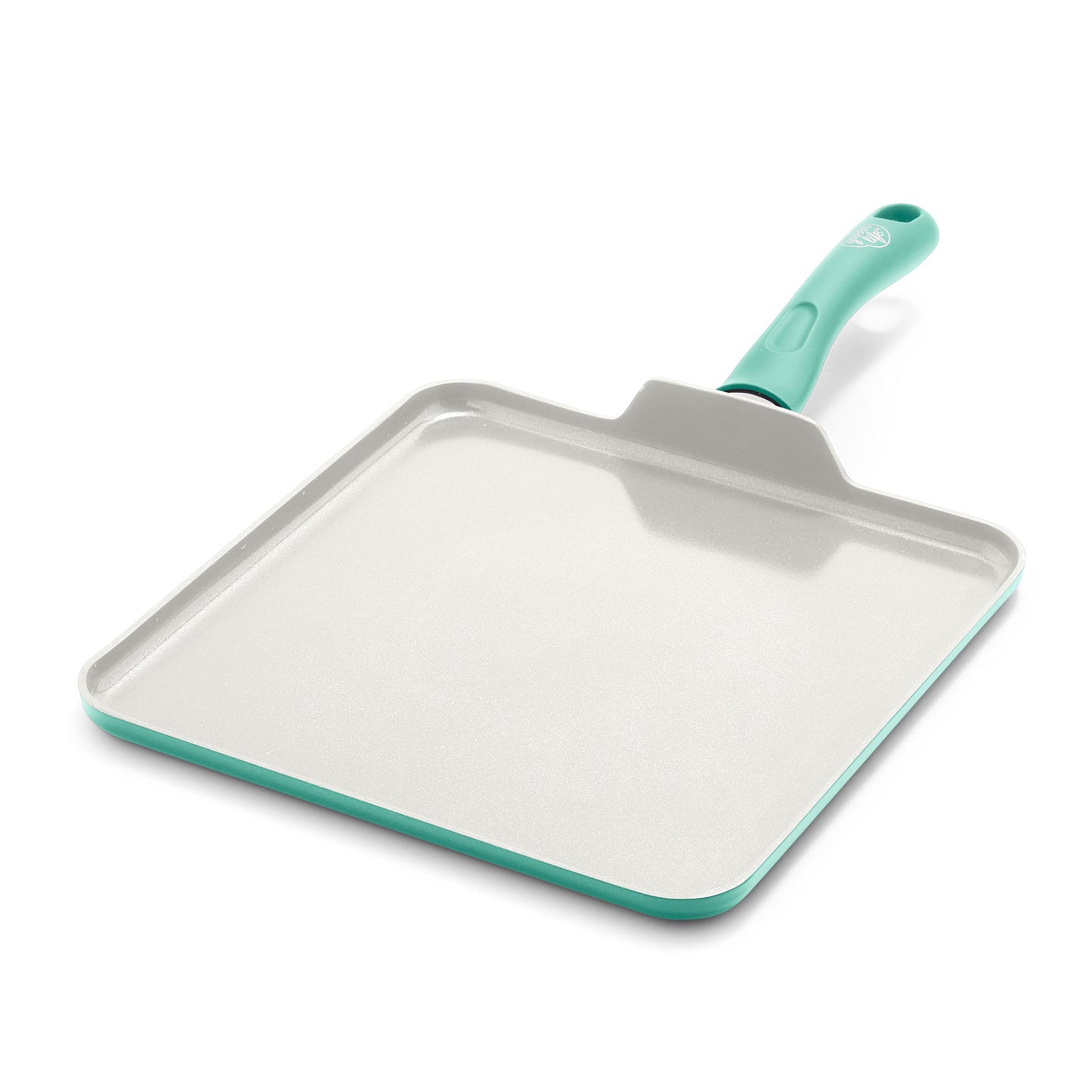 GreenLife - Sartén antiadherente de cerámica suave de agarre suave, 11 pulgadas, sin PFAS, apto para lavaplatos, turquesa