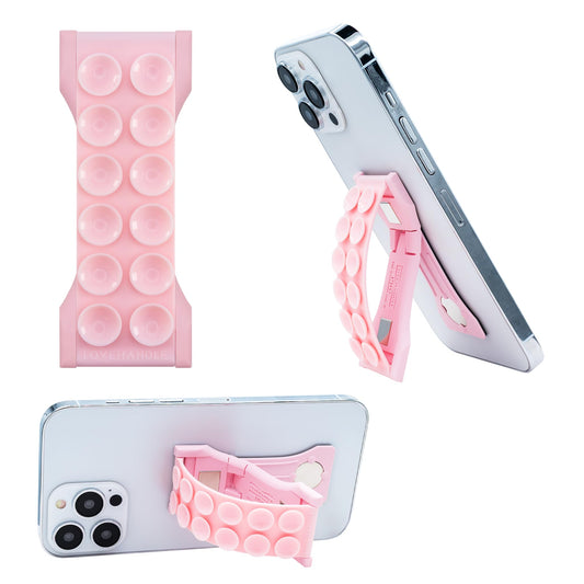 Empuñadura para Teléfono LOVEHANDLE PRO Rosa Claro con Ventosa y Soporte