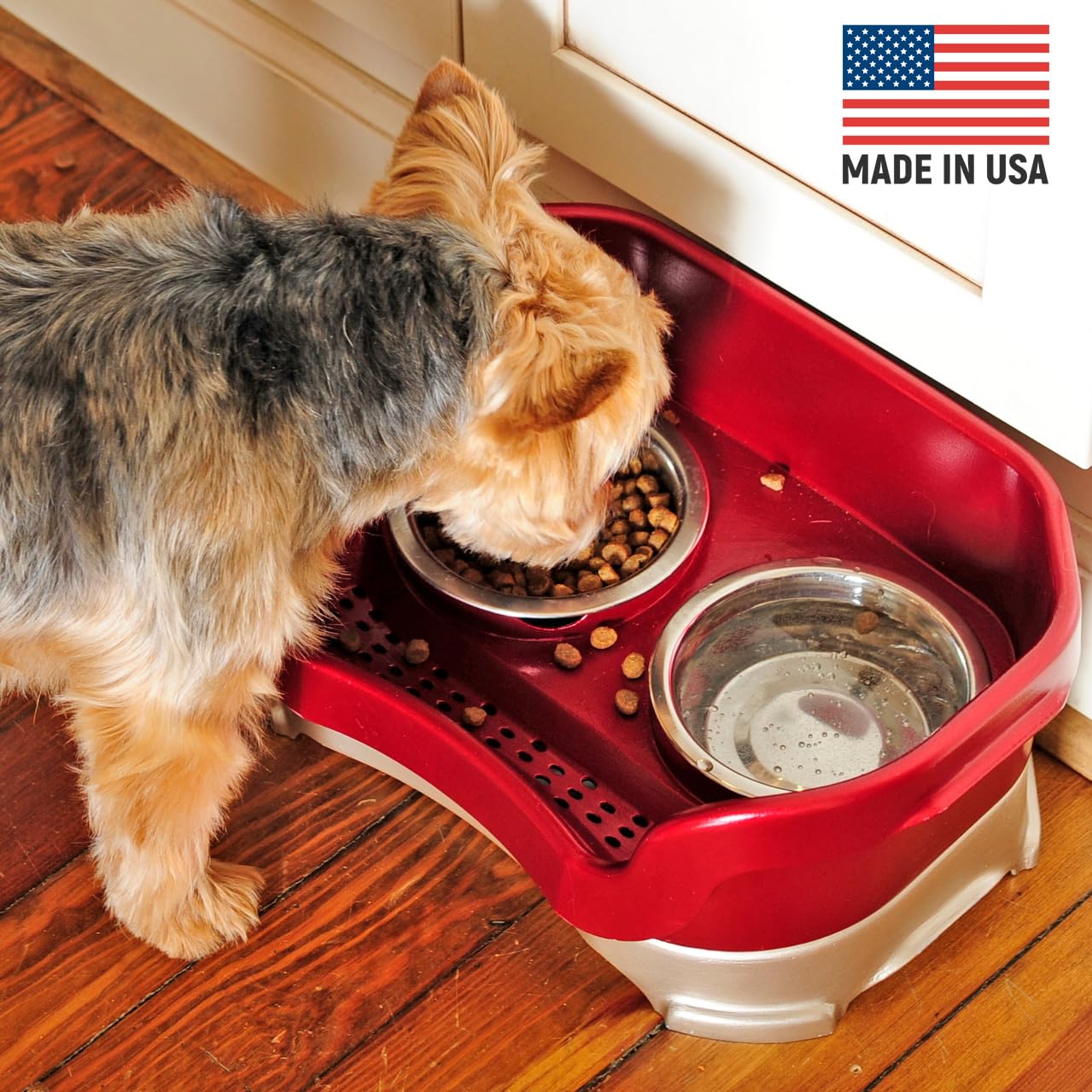 Comedero Elevado Antiderrame Neater Feeder Deluxe Rojo Arándano para Perro Pequeño