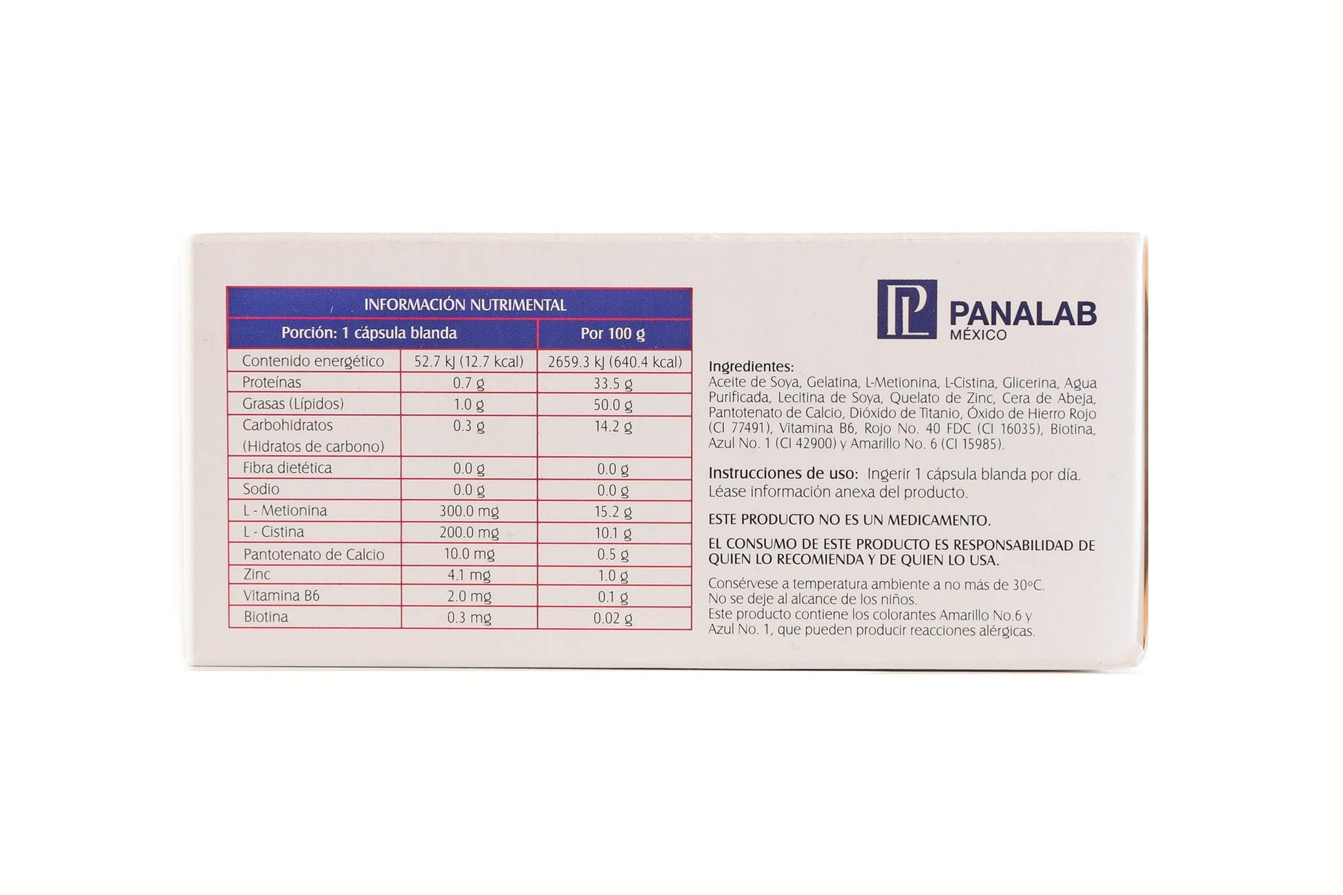 Cápsulas PANALAB AMINOTER 30 Unidades Blanca