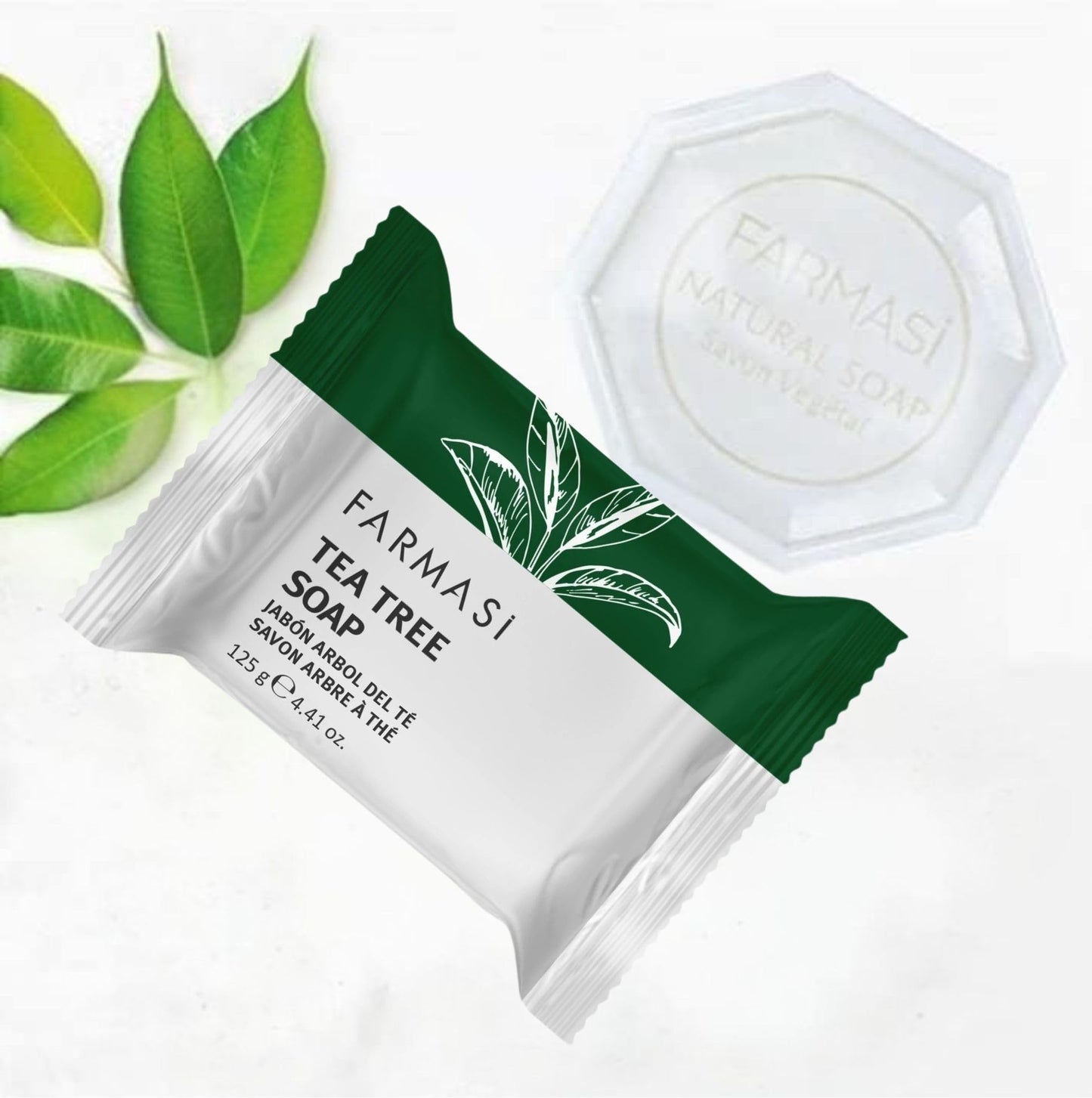 FARMASI Dr. C. Tuna Tea Tree Soap, Soothes Dry, Itchy, Cracked, Irritated Skin, Powerful Skin Protection, Hydrating and Replenishing Skin Care, Face & Body Soap (8.82 oz)