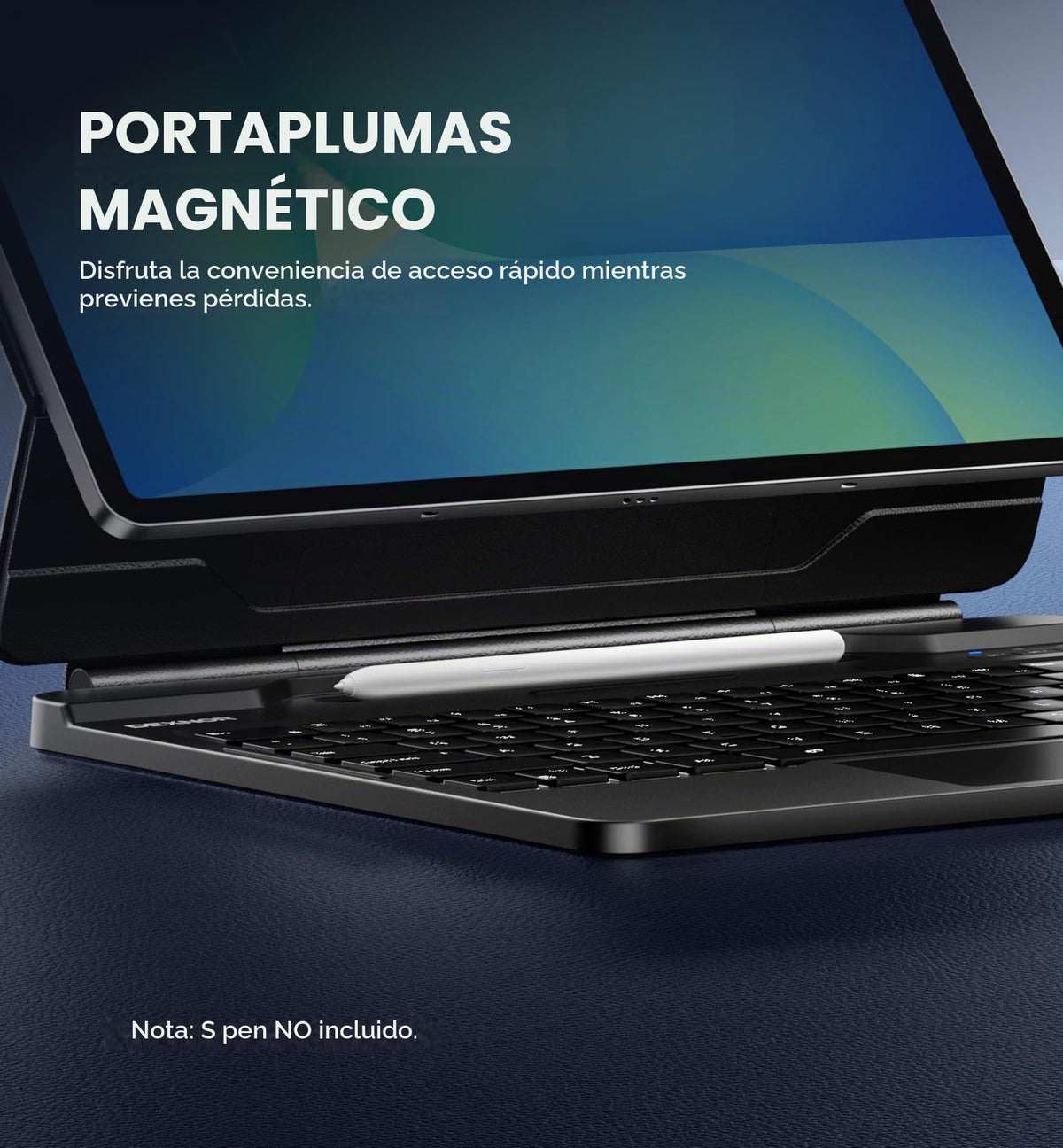 Funda con Teclado Samsung Galaxy Tab S10 FE+ Negro Dexnor Multitáctil con Soporte Magnético Flotante Retroiluminado