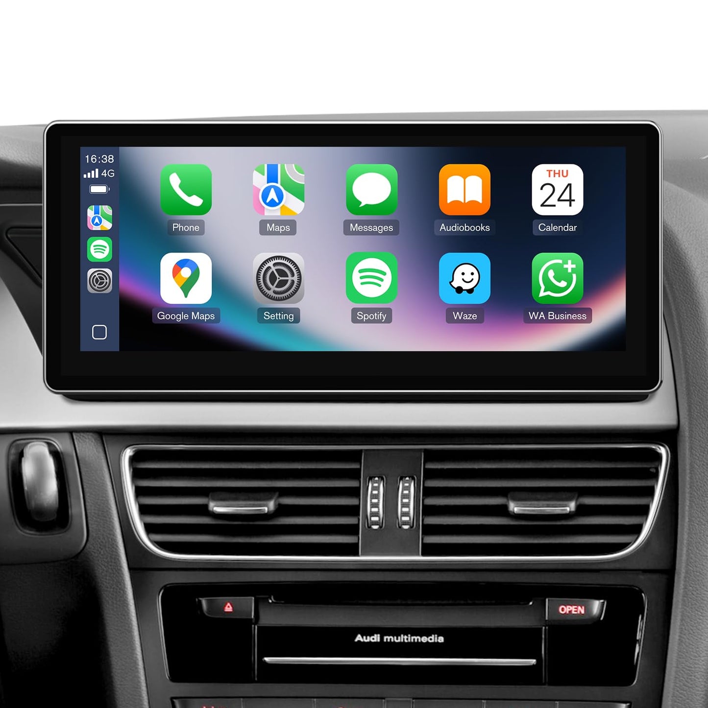 Estéreo de Coche Linux de 10.25" para Audi A4 B8 S4 A5 S5 RS5 (2009-2016) Sistema Multimedia MMI de Audi - Unidad Principal Android Auto CarPlay Inalámbrico, Pantalla Táctil IPS de 1920x720, Conserva