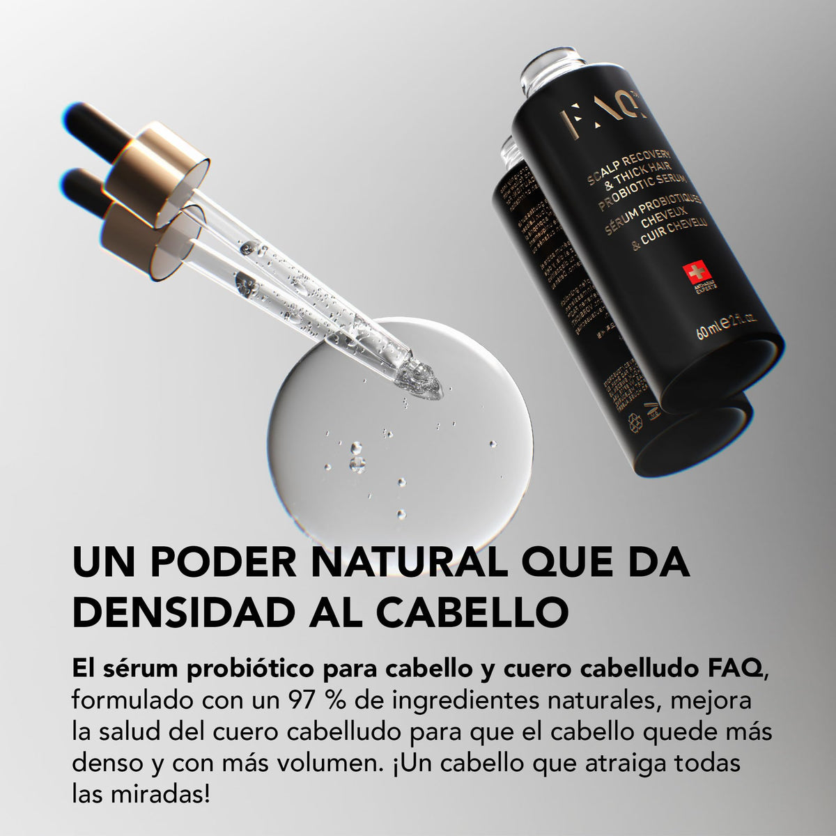Sérum Probiótico FAQ Extracto Trébol Rojo Cica Tratamiento Reparador Cabello y Cuero Cabelludo