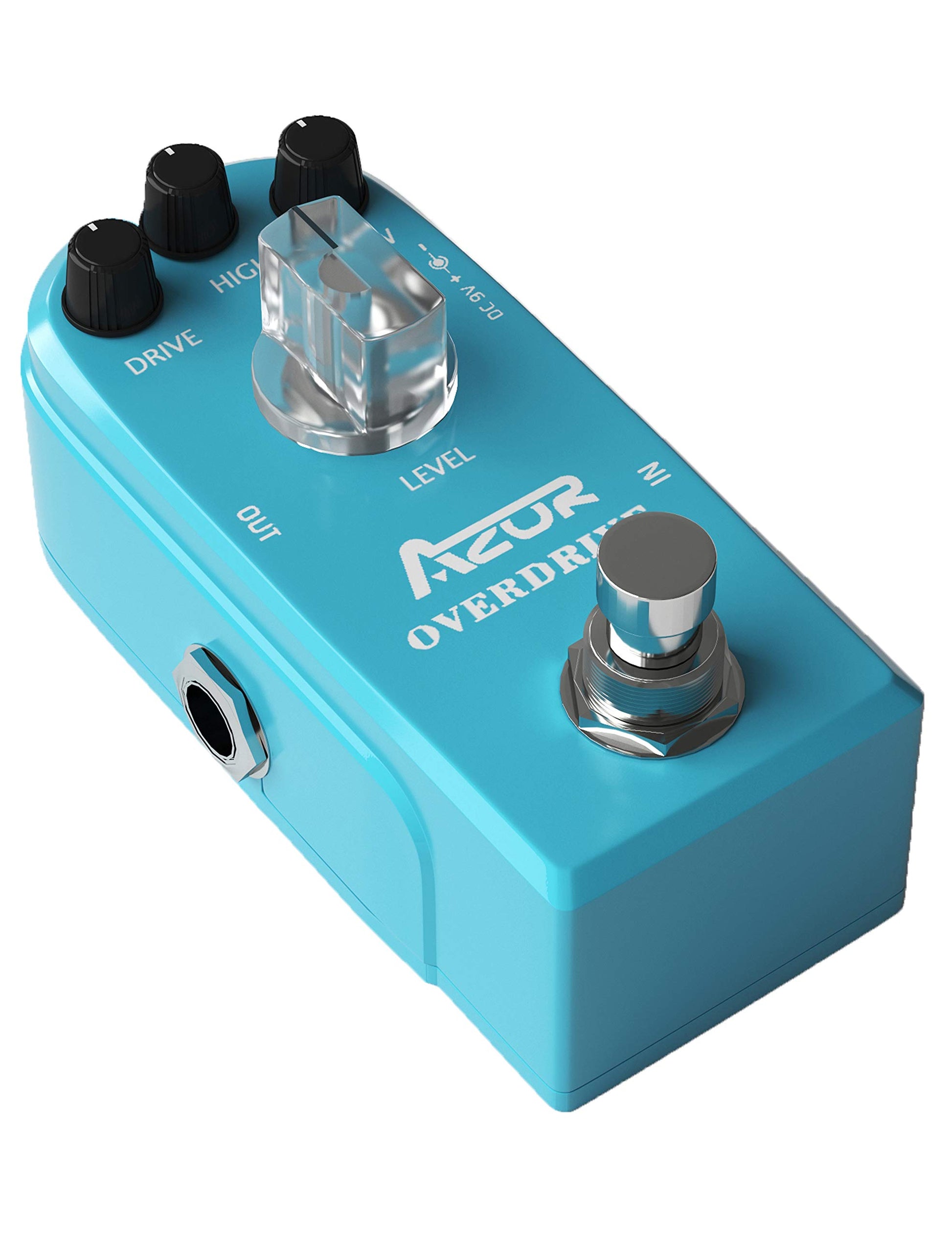 AZOR Overdrive - Pedal de efecto de guitarra de alta y baja, 3 modos, mini pedal para guitarra eléctrica True Bypass