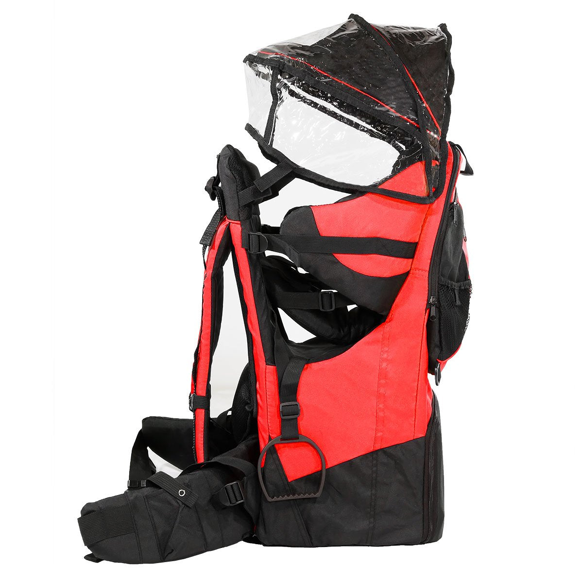 Clevr - Mochila Ligera Excursionismo de Lujo Para Bebé Niño Con Visera de Parasol, Roja