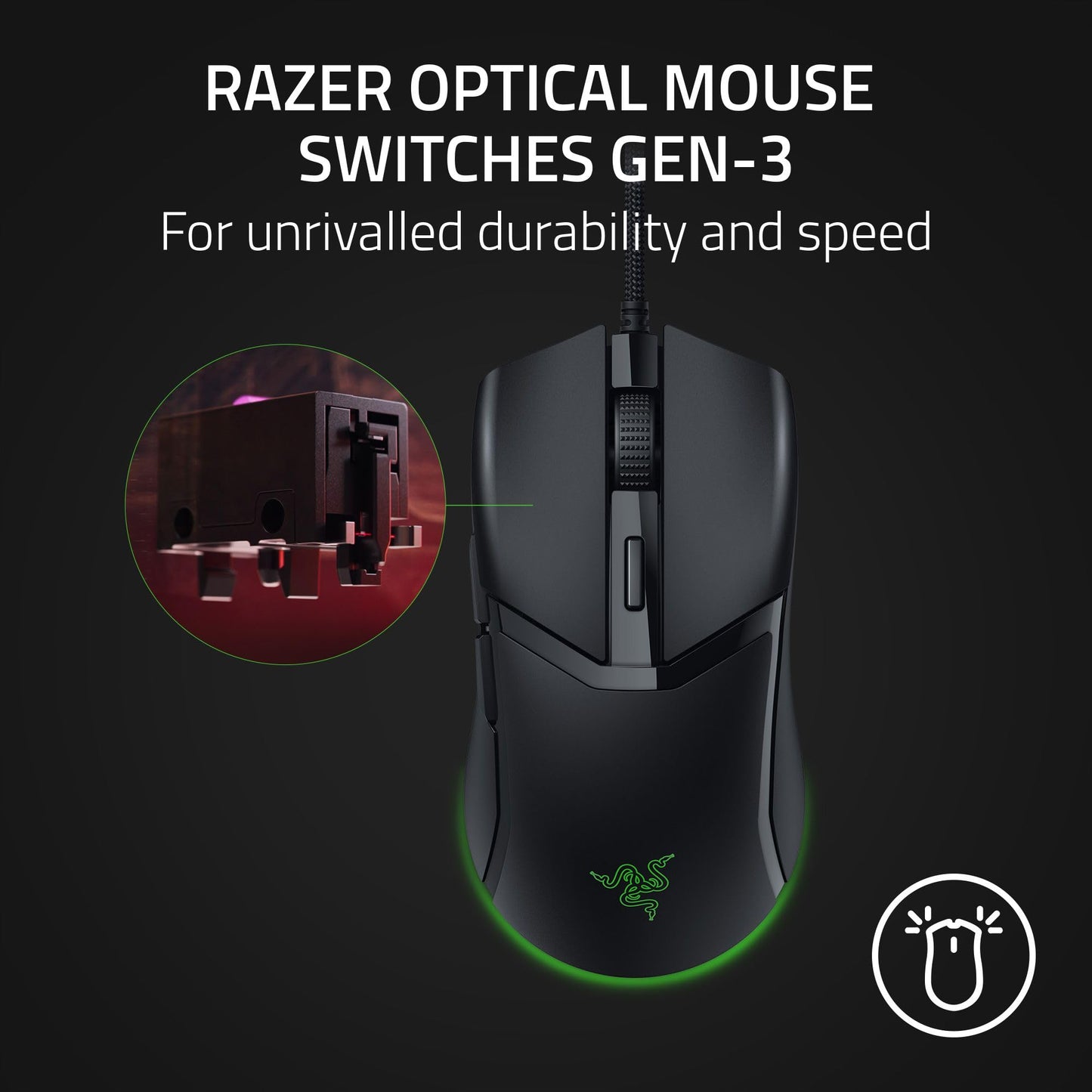 Ratón para Juegos Razer Cobra Negro con Iluminación Chroma RGB y Sensor Óptico 8500 dpi