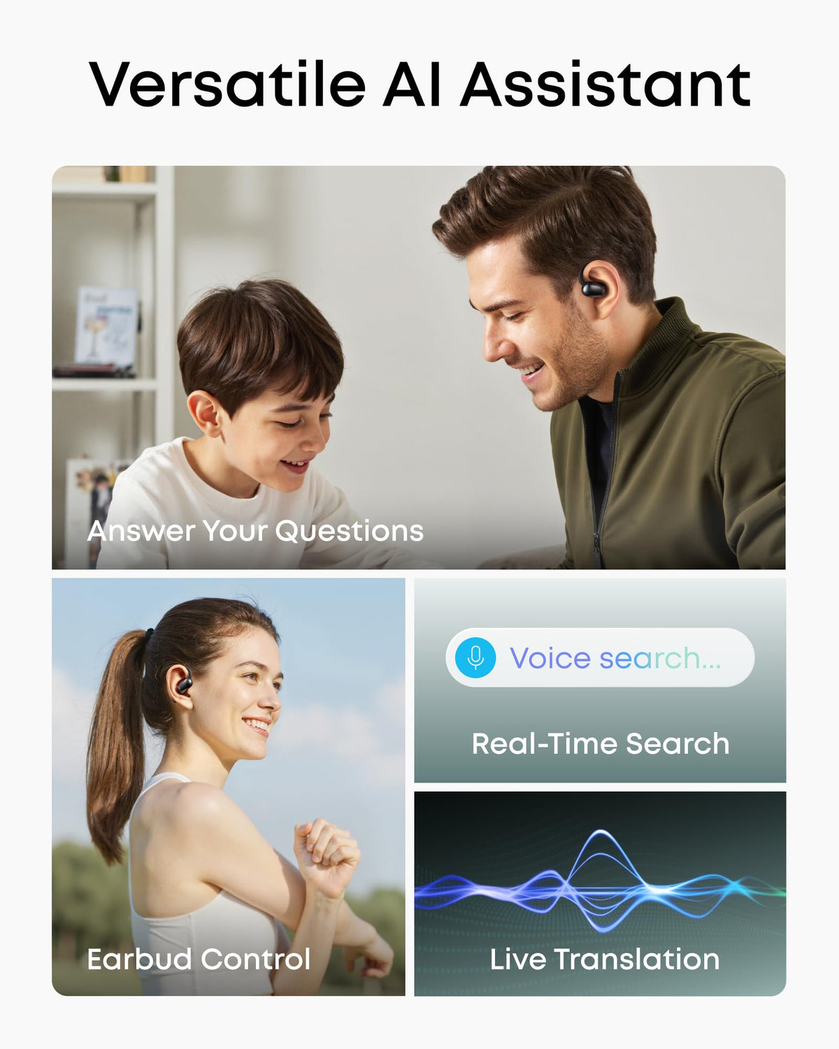 Audífonos Abiertos Soundcore Anker Negro AeroFit 2 con IA