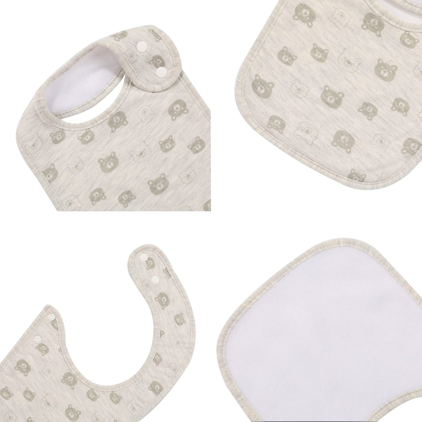 Gelisite - Paquete de 7 baberos absorbentes de algodón para bebé para la dentición