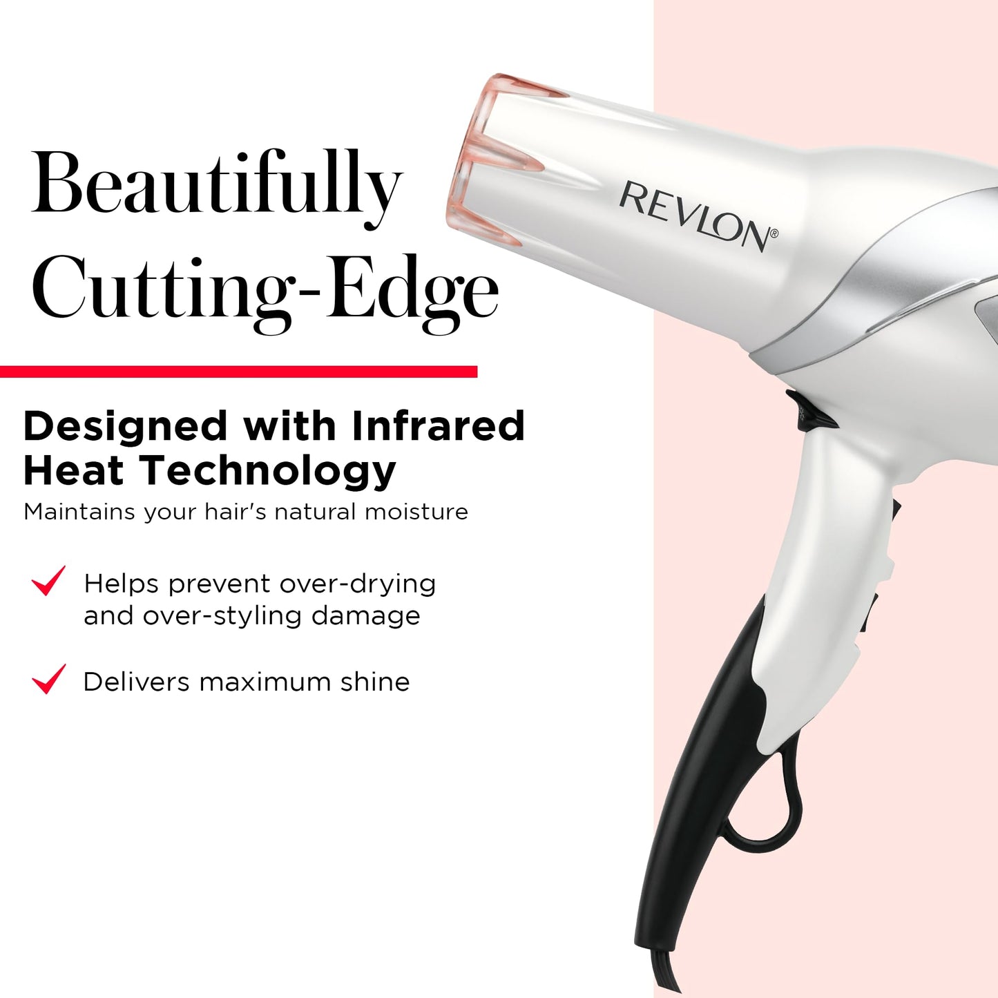 Revlon - Secador de pelo con calor infrarrojo de 1875 W para un secado rápido y un brillo elevado, exclusivo de Amazon