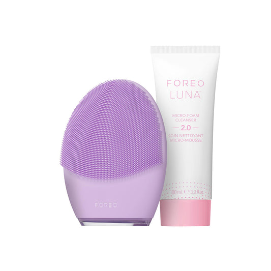 Set Facial FOREO Luna 4 Sensitive y Micro-Foam Cleanser 2.0 100 ml para Limpieza Profunda de Piel Sensible