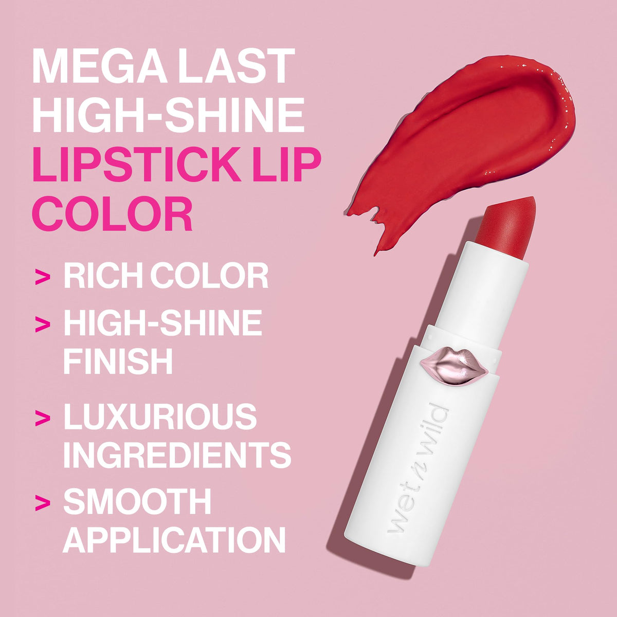 Wet n Wild Mega Last Color de Labios Alto Brillo Rosé and Slay | Lipstick Cremoso Hidratante con Acabado Brillante | Labial Rosado de Larga Duración y Textura Suave | Vegano y Sin Crueldad