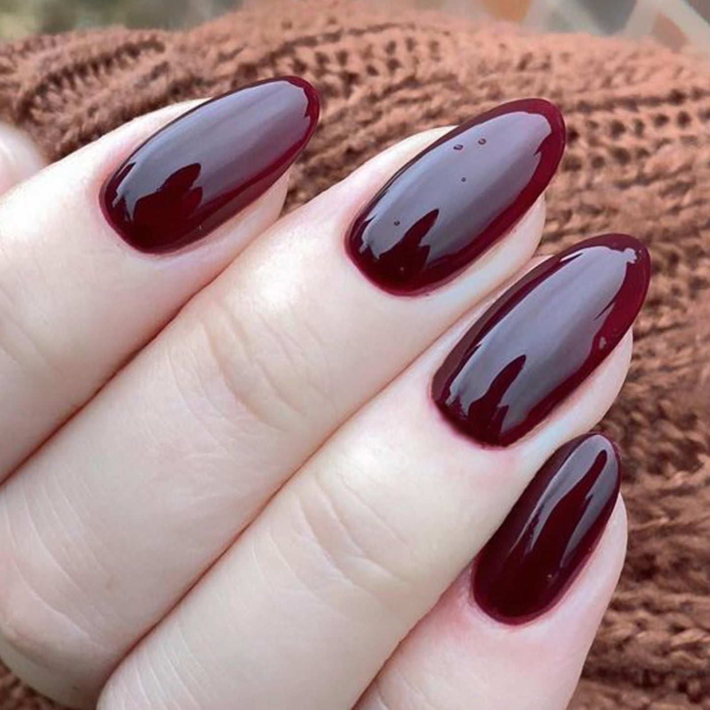 GLAMERMAID Halloween Red Press On Uñas Medium Almendra, Gótico Hecho A Mano Borgoña Gelatina Gel Pegamento En Uñas, Brillante Corto Stiletto Uñas Falsas Reutilizables Uñas Postizas Acrílico Kits de Ma