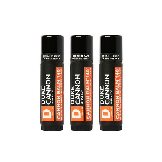 Duke Cannon Balm 140 Protector labial táctico, 0.56 oz con SPF 30-3 Pack