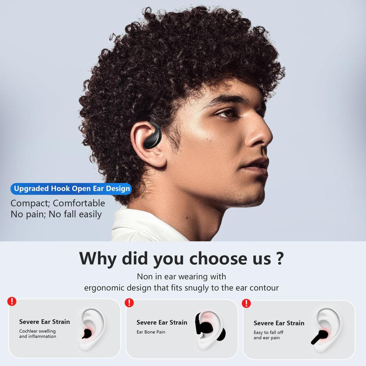 Auriculares Inalámbricos Psadhi Negro Conducción Ósea para Correr y Fitness IPX7 Impermeable