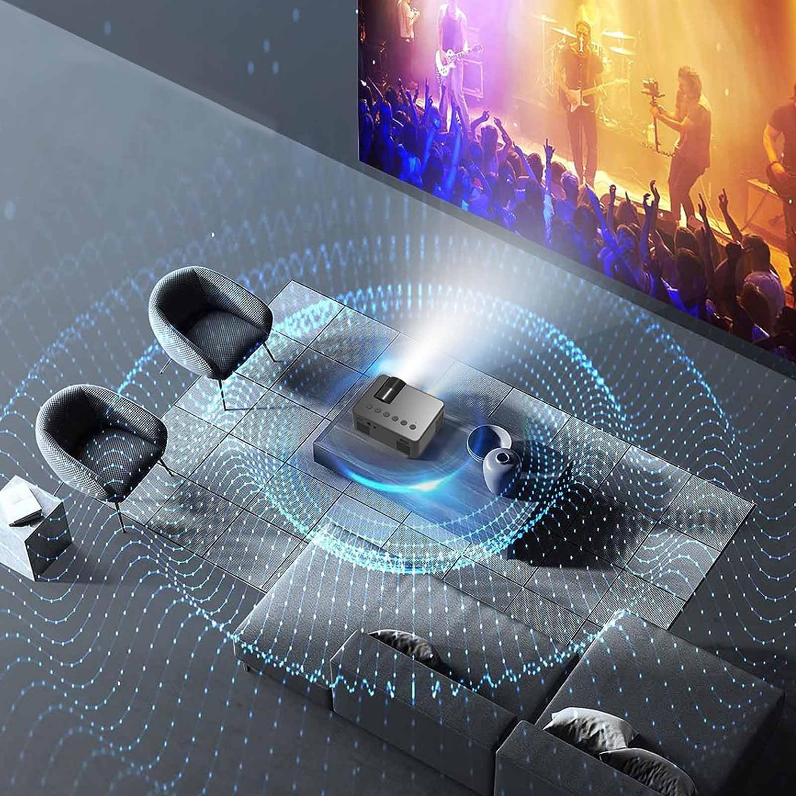 Mini Proyector Smart 1080P HD Imagen de Reflexión Difusa Protección Ocular para Cine en Casa Portátil