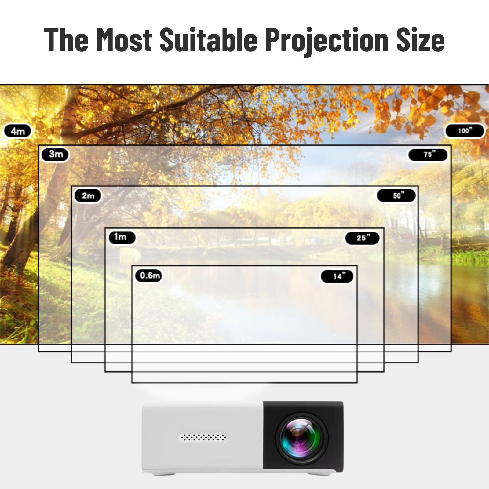 Proyector Mini Portátil Inteligente para Cine en Casa Compatible con USB y Tarjeta TF