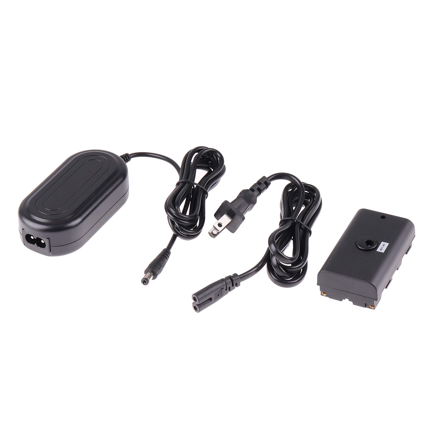 foto4easy Foto4easy Adaptador de corriente alterna con batería simulada NP-F DC upler para Sony NP-F970 NP-F960 NP-F770 NP-F750 NP-F550 para monitor de cámara de luz LED de vídeo, negro
