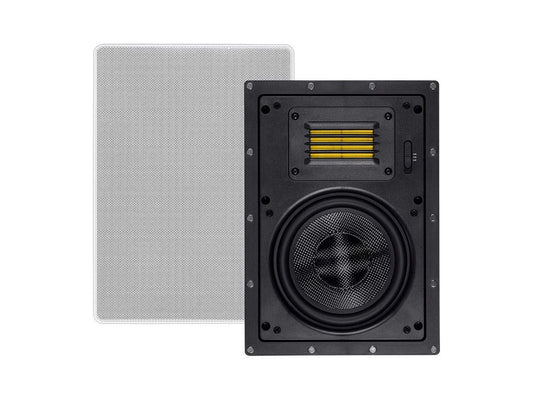 Mono 2-Way Carbon Fiber In-Wall Speakers - 6.5 Inch (Pair) with Magnetic Grille and Ribbon Tweeter - Amber Series